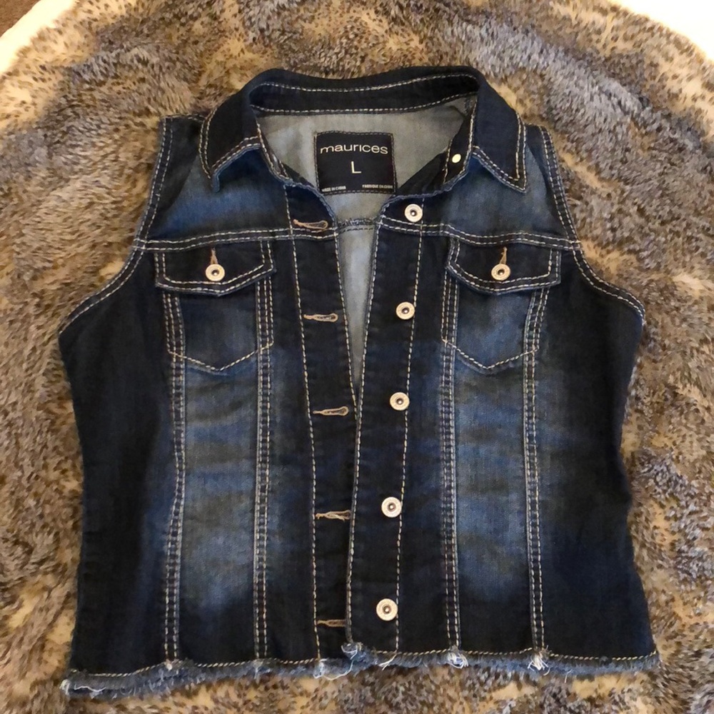 Maurice’s raw hem denim vest